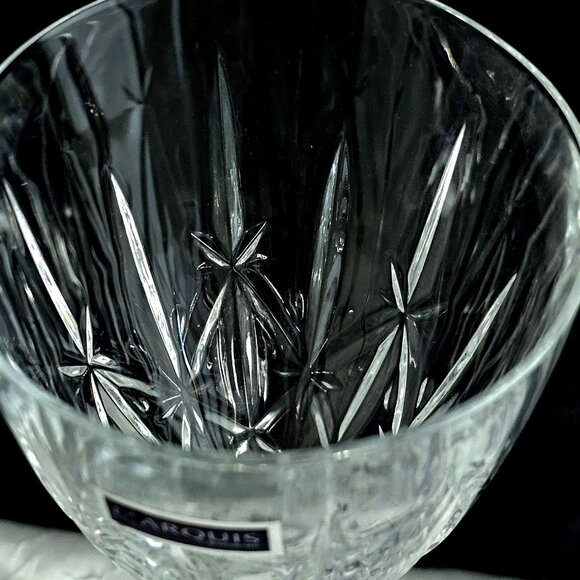 2 Waterford Sparkle Wine Glasses 8.2" Marquis fine Crystal toasting goblets vtg - Picture 6 of 8